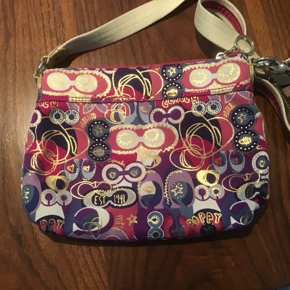 Coach Poppy Pop C Signature Graffiti Crossbody Sequin Ltd Ed 46347 Purse Bag EUC - Picture 4 of 9